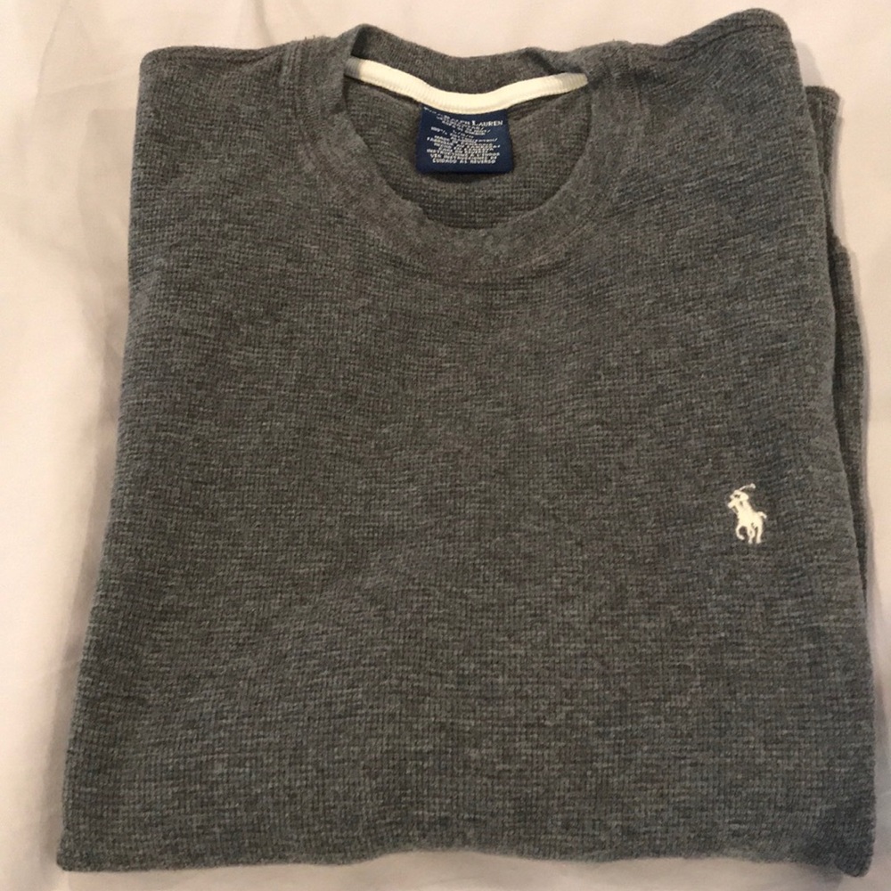 Men’s polo waffle knit crew neck thermal